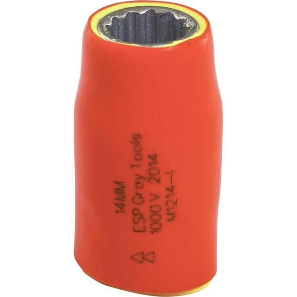 Gray Tools 14mm X 1/2" Drive, 12 Point Standard Length, 1000V Insulated M1214-I - main